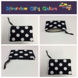 Zip Clutch / Purse / Bag / Pouch - Black Spots Zip Clutch / Purse / Bag / Pouch - Black Spots